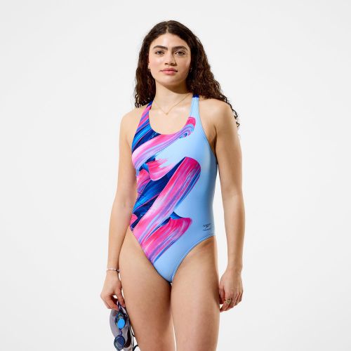 Maillot De Bain Club Training Powerback A Imprime Bleu Rose - 20 - Speedo - Modalova