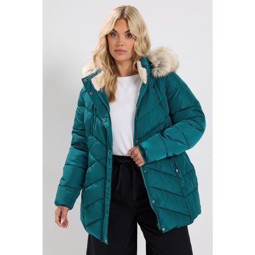 Manteau Court Matelassé Vert Sarcelle Size 54-56 - Yours - Modalova