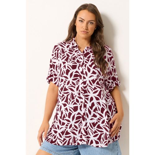 Chemise Froissée Rouge Motif Abstrait Size 50-52 - Yours - Modalova