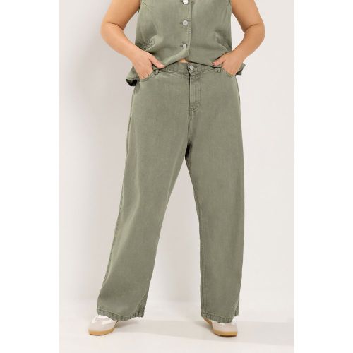 Jean Large Vert Kaki Délavé Size Short > 46 - Yours - Modalova