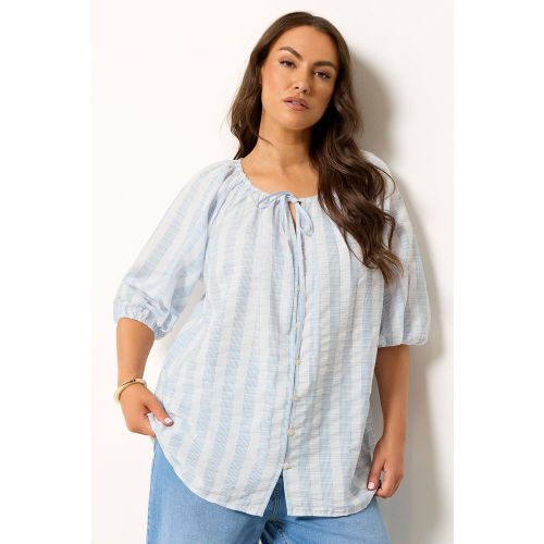 Top Bleu À Rayures Avec Lien À L'encolure Size 58-60 - Yours - Modalova