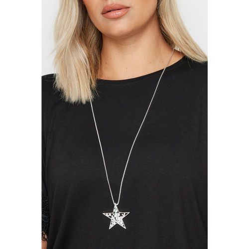 Silver Tone Long Chain Star Pendent Necklace - Yours - Modalova