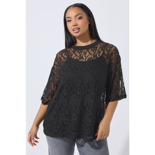 Tshirt Noir En Dentelle Size 44 - Limited Collection - Modalova