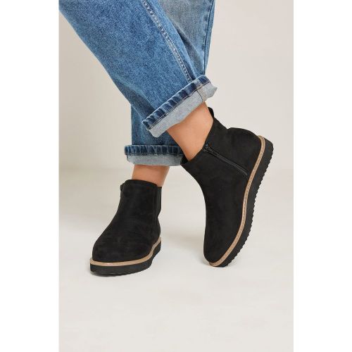 Bottines Chelsea Noires En Imitation Daim, Coupe Extra Large Eeesize 37EEE - Yours - Modalova