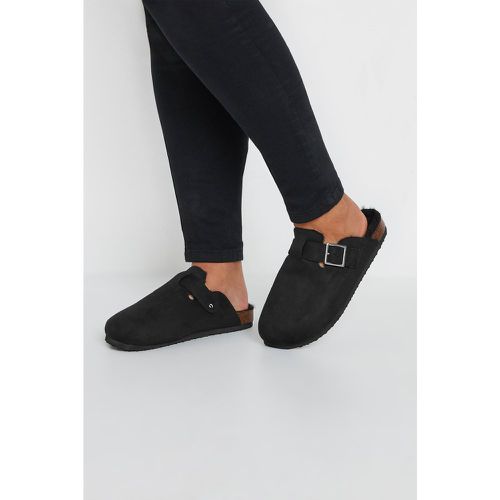 Black Faux Fur Lined Clogs In Extra Wide eee Fit - Yours - Modalova