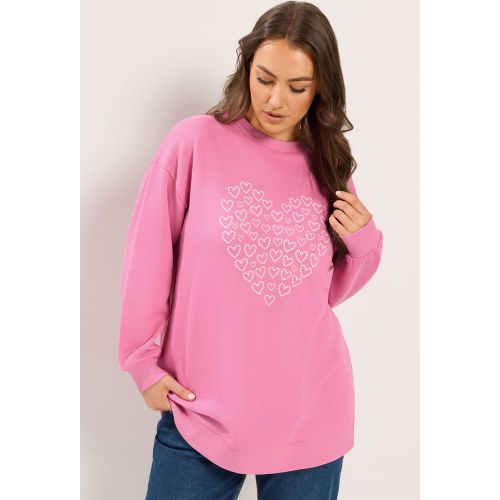 Sweatshirt Rose À Motif Cœur Size 42 - Yours - Modalova