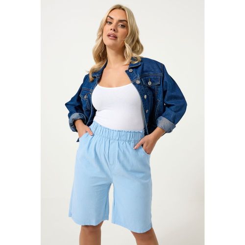 Short En Coton Texturé Bleu Size 48 - Yours - Modalova