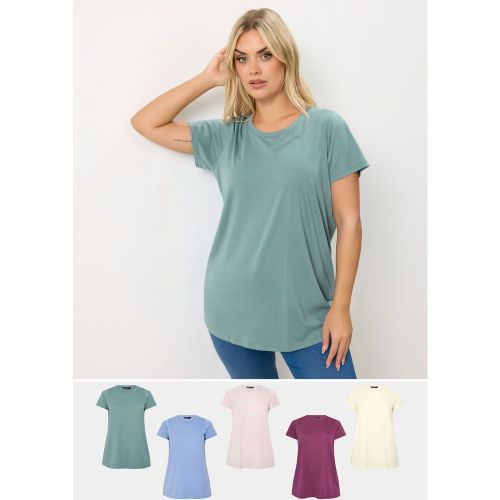 Lot De 5 Tshirts Basiques Violet Et Rose Size 44 - Yours - Modalova