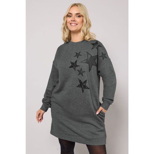 Robe Sweatshirt Grise À Étoiles Size 48 - Yours - Modalova