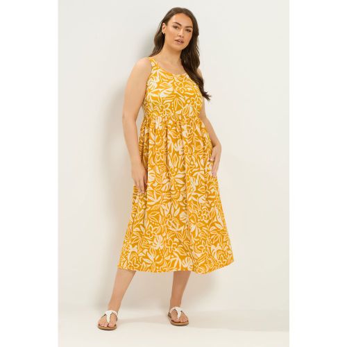 Robe Longue Sans Manches Jaune Size 46 - Yours - Modalova