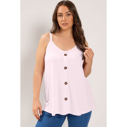 Débardeur Évasé Rose Poudré À Maille Côtelée Size 46 - Yours - Modalova