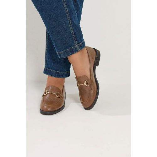 Mocassins Marron Avec Finitions Métalliques, Coupe Large Esize 40EEE - Yours - Modalova