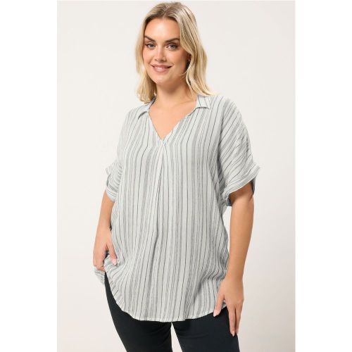 Curve Blouse Métallique À Rayures Blanches Size 58-60 - Yours - Modalova