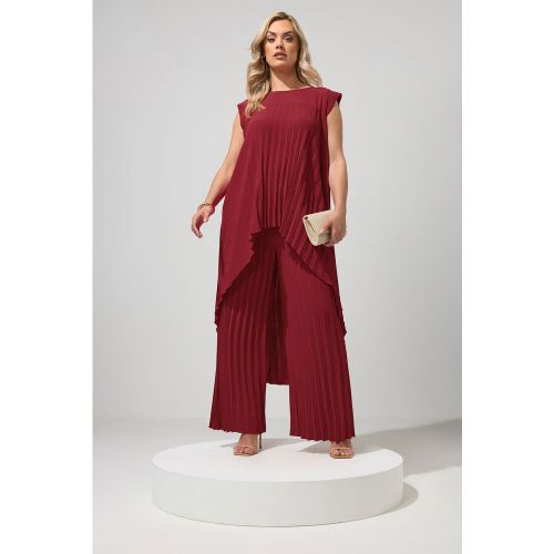 Pantalon Plissé Rouge Size 50 - Yours London - Modalova