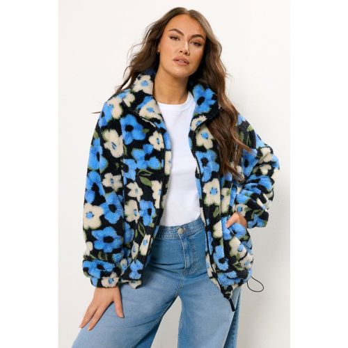 Veste Polaire À Fleurs Noire Et Bleue Size 46 - Yours - Modalova
