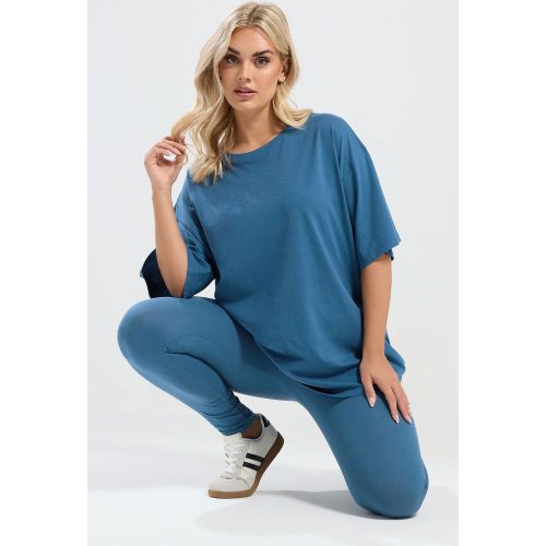 Tshirt Long Décontracté Bleu Size 46 - Yours - Modalova