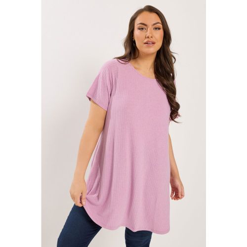 Tshirt Évasé Rose Scintillant Size 46 - Yours - Modalova