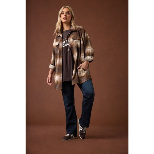 Veste À Carreaux Marron Chocolat Size 48 - Yours - Modalova