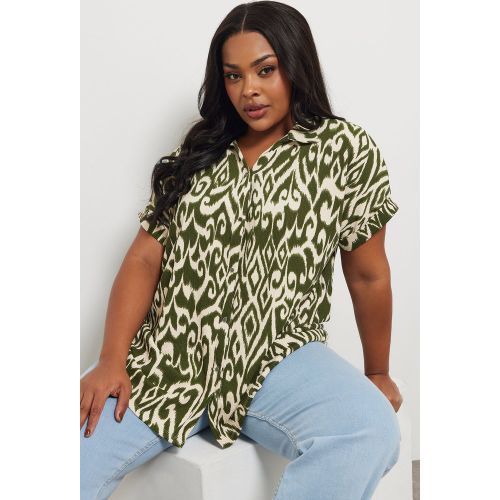 Chemisier Vert Texturé Imprimé Abstrait Size 48 - Yours - Modalova