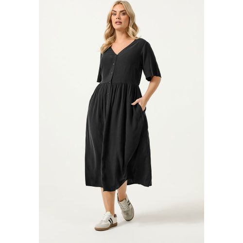 Robe Noire En Chambray Size 46 - Yours - Modalova
