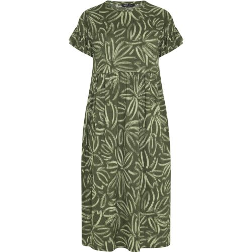 Robe Longue Vert Kaki À Motif Abstrait Size 40 - Yours - Modalova