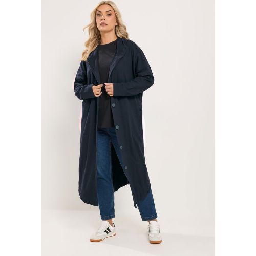 Veste À Capuche Boutonnée Bleu Marine Size 44 - Yours - Modalova