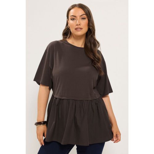Clothing Tshirt En Popeline Marron Chocolat Size 44 - Yours - Modalova