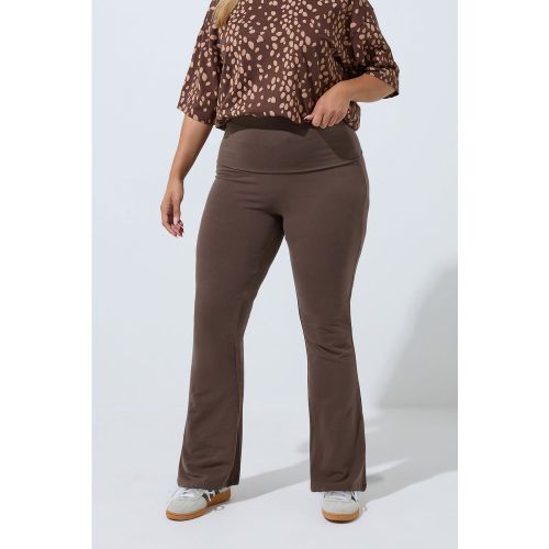 Legging Évasé À Ceinture Rabattable Marron Chocolat Size 50-52 - Limited Collection - Modalova