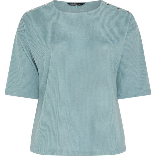 Top Côtelé Bleu À Détails Cloutés Size 44 - Yours - Modalova