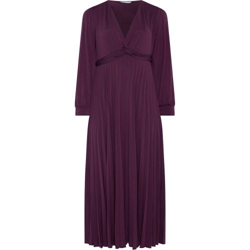 Robe Longue Plissée Violette Avec Nœud Size 40 - Yours London - Modalova