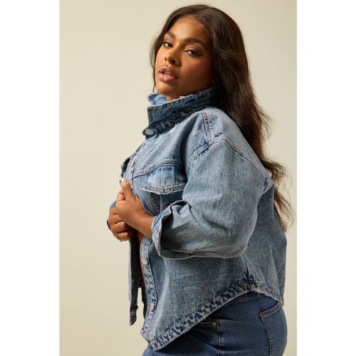 Veste En Jean Western Délavé , Grande Taille & Courbes - Yours - Modalova