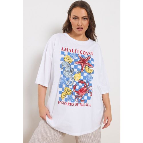 Tshirt Coupe Carrée « Amalfi Coast » Blanc Avec Ornements Size 44 - Yours - Modalova