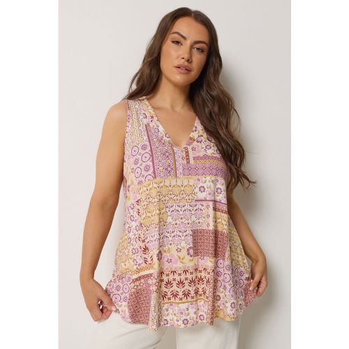 Débardeur Côtelé Patchwork Violet Size 42 - Yours - Modalova