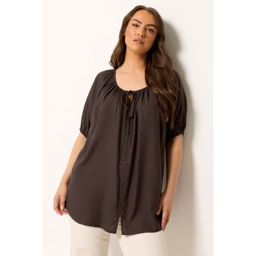 Haut Boutonné Marron Chocolat Size 46 - Yours - Modalova