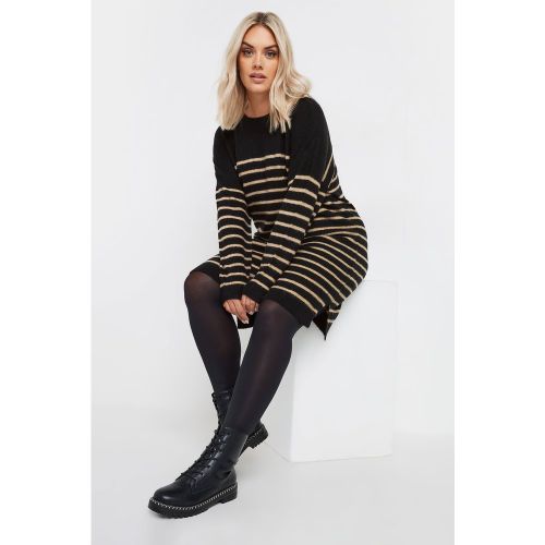 Robepull Noire & Beige À Rayures En Maille Size 54-56 - Yours - Modalova