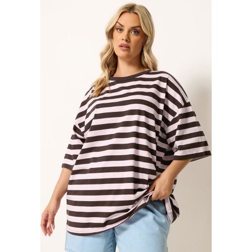 Tshirt Droit Marron Chocolat Et Rose Size 54-56 - Yours - Modalova