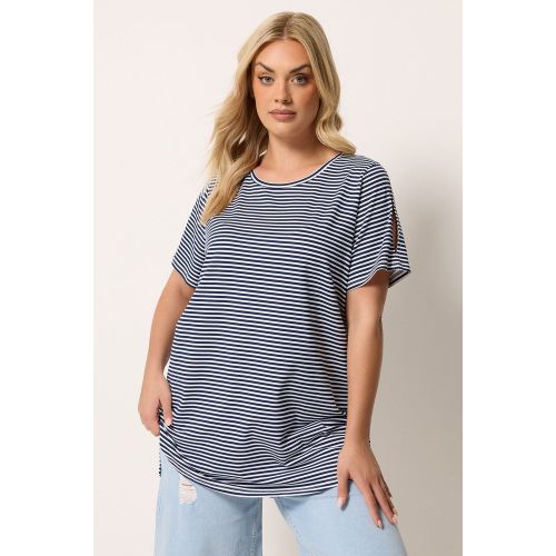Top Trapèze Bleu Marine À Rayures Size 46 - Yours - Modalova