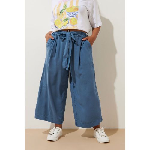 Pantalon Jupeculotte Chambray Bleu Foncé Size 44 - Yours - Modalova