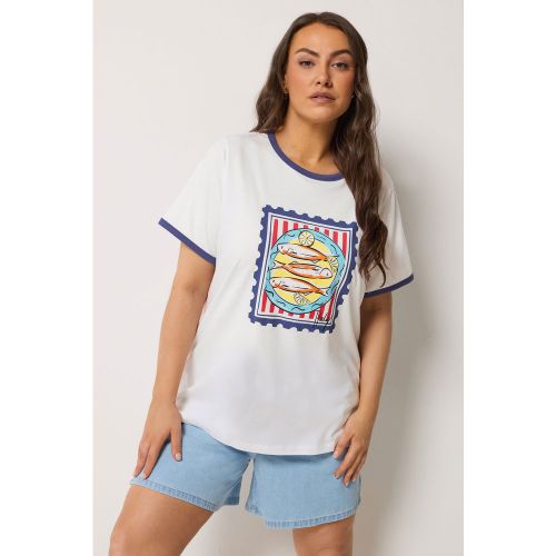 Tshirt À Bordures Contrastantes Avec Imprimé Graphique Sardine Size 42 - Yours - Modalova