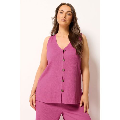 Yours Gilet Rose Texturé Size 40 - Yours - Modalova