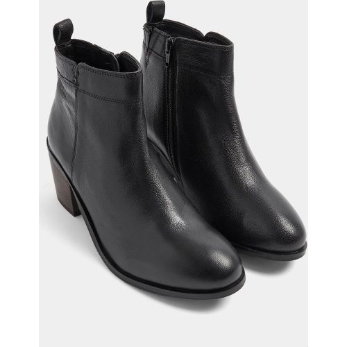 Bottines À Talons En Cuir Noir, Coupe Large Esize 39E - Yours - Modalova