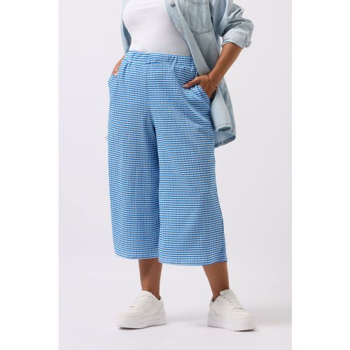 Culotte Midaxi Texturée À Carreaux Bleus Size 48 - Yours - Modalova