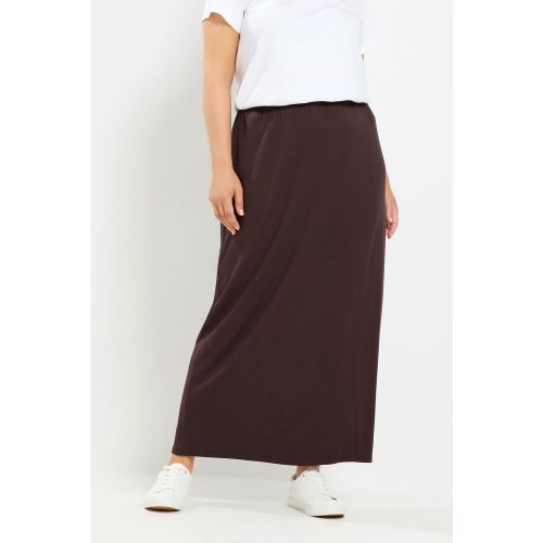 Jupe Tube Longue Marron Chocolat Size 54-56 - Yours - Modalova