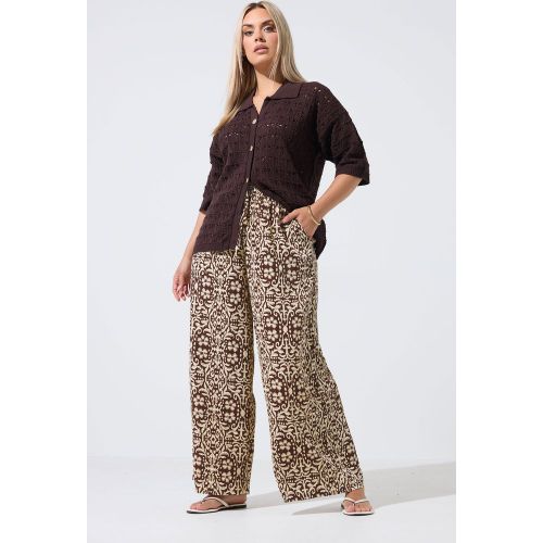 Limited Collection Pantalon Large Marron À Motif Abstraitsize 46 - Yours - Modalova