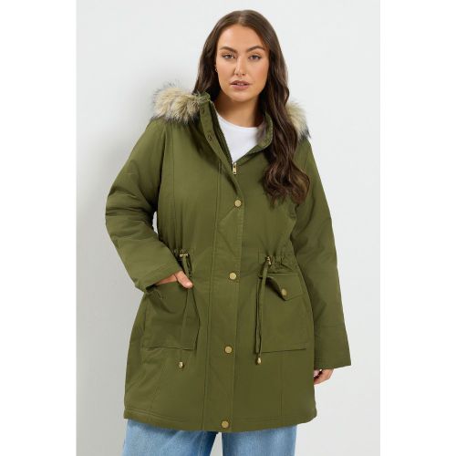Parka En Fausse Fourrure Vert Kaki Size 42 - Yours - Modalova