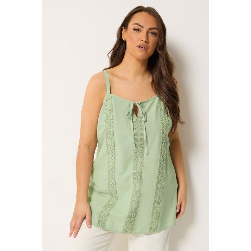 Caraco Vert En Lin Orné De Crochet Size 46 - Yours - Modalova
