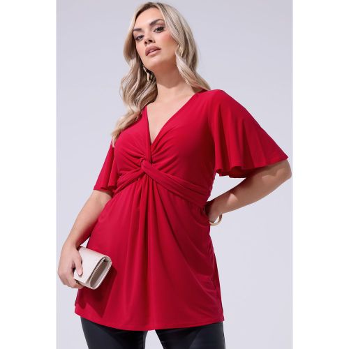 Haut Rouge Avec Nœud Sur Le Devant Size 48 - Yours London - Modalova