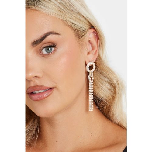 Boucles D'oreilles Dorées Pendentif Chaînes Strass Size One Size - Yours - Modalova