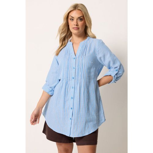 Chemise Rayée Bleue À Plis Nervurés Size 44 - Yours - Modalova