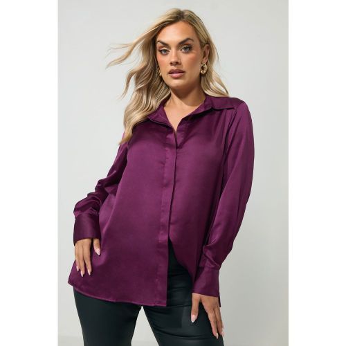 Chemise Violette En Satin Size 46 - Yours London - Modalova